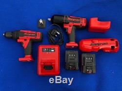 Snap On 18v 1/2 Cordless Monster LITHIUM Impact Wrench, Drill Set CTEU8850 8815