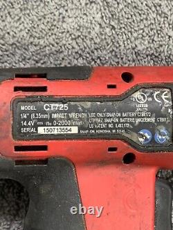 Snap On 1/4 Drive 14.4v Cordless Impact Wrench with Battery CT725 WORKS TESTED