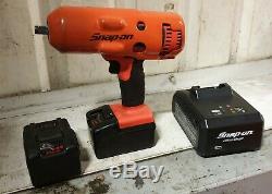 Snap On Tools 18v Monster Lithium Ion 1/2 Drive Cordless Impact Wrench Gun (4)