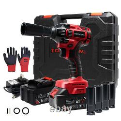 Toolman 21V 2 Batteries Cordless Impact Wrench with Drill Set 8 pcs Heavy Duty