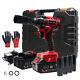 Toolman 21V 2 Batteries Cordless Impact Wrench with Drill Set 8 pcs Heavy Duty