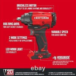 V20 RP 1/2 inch Cordless Impact Wrench Kit, Brushless, 4Ah Battery and Charger