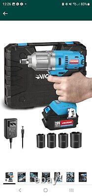 VICRING 20V Cordless Impact Wrench 1/2 Inch Gun Brushless High Torque With Battery