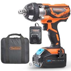 VonHaus 20V Cordless 1/2 Impact Wrench Set with Li-Ion Battery & Charger