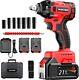 WAKYME 21V MAX Cordless Impact Wrench Kit, 1/2 Brushless Compact Wrench Power T