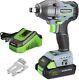 WORKPRO 1/2'' Cordless Impact Wrench Brushless 20V 1 Hour Fast Charger Battery